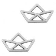 Metaal bedels DQ tussenstuk boot Antiek zilver (nikkelvrij)