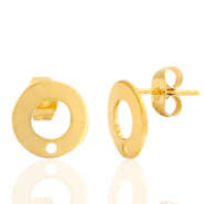 Oorbellen van Stainless steel Roestvrij staal (RVS) oorsteker 10mm met oogje Goud