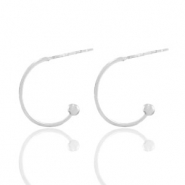 Metaal onderdelen DQ creolen 16mm Antiek zilver (nikkelvrij)