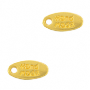 Metaal bedels DQ tag "handmade" Goud (nikkelvrij)