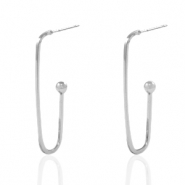 Metaal onderdelen DQ oorbellen Antiek zilver (nikkelvrij)