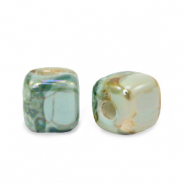 Grieks keramiek DQ cubes 7mm Turquoise