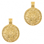 Metaal bedels DQ disc Maya's 16mm Goud (nikkelvrij)