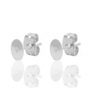 Metaal onderdelen DQ oorstekers 4mm Antiek zilver (nikkelvrij)