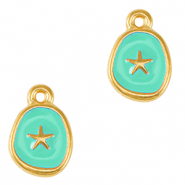 Metaal bedels DQ starfish Goud-veraman blue (nikkelvrij)