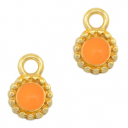 Metaal bedels DQ  8mm Goud-neon orange (nikkelvrij)
