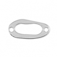 Metaal bedels DQ tussenstuk oval Antiek zilver (nikkelvrij)