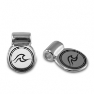 Metaal schuivers DQ wave Antiek zilver (nikkelvrij)