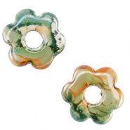 Grieks keramiek DQ flower Light green-orange