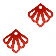 Statement hangers shell Metallic red
