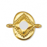 Metaal bedels DQ tussenstuk oval Off White-Goud (nikkelvrij)