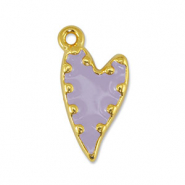 Metaal bedels DQ heart Lilac-Goud (nikkelvrij)
