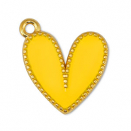 Metaal bedels DQ heart Yellow-Goud (nikkelvrij)