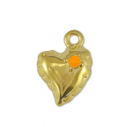 Metaal bedels DQ heart Orange-Goud (nikkelvrij)