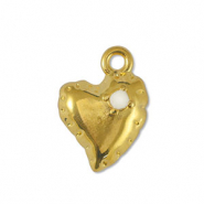 Metaal bedels DQ heart Off White-Goud (nikkelvrij)