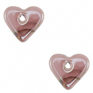 Grieks keramiek DQ heart Pink-brown