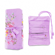 Reisetui voor sieraden with flowers Lilac purple