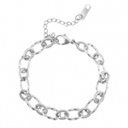 Schakelarmbanden van Stainless steel Roestvrij staal (RVS) twisted Silver