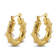 Oorbellen / oorstekers van Stainless steel Roestvrij staal (RVS) Gold