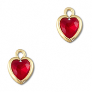 Hanger van Crystal glas heart Red-gold