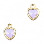 Hanger van Crystal glas heart Light lilac-gold