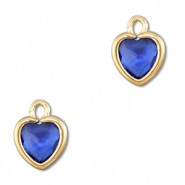 Hanger van Crystal glas heart Dark blue-gold