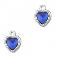 Hanger van Crystal glas heart Dark blue-silver