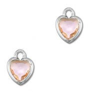 Hanger van Crystal glas heart Peach-silver