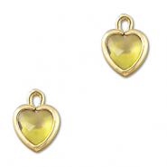 Hanger van Crystal glas heart Yellow-gold