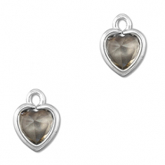 Hanger van Crystal glas heart Light grey-silver