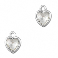 Hanger van Crystal glas heart Transparent-silver