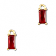 Hanger van Crystal glas rectangle Red-gold