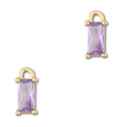 Hanger van Crystal glas rectangle Light lilac-gold