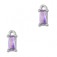 Hanger van Crystal glas rectangle Light lilac-silver