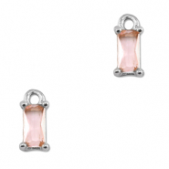 Hanger van Crystal glas rectangle Light pink-silver