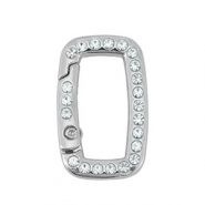 Gekleurde onderdelen voor sleutelhanger rectangle Silver