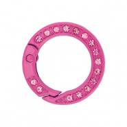 Gekleurde onderdelen voor sleutelhanger ring Magenta pink