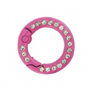 Gekleurde onderdelen voor sleutelhanger ring Magenta pink