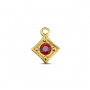 BY31&reg; Bedels van Stainless steel Roestvrij staal (RVS) rhombus Gold-ruby red