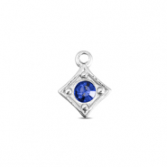 BY31&reg; Bedels van Stainless steel Roestvrij staal (RVS) rhombus Silver-sapphire blue