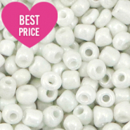 Rocailles 6/0 (4mm) Bright white pearl