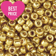 Rocailles 6/0 (4mm) Metallic shine gold