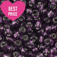 Rocailles 8/0 (3mm) Silverlined purple