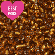 Rocailles 8/0 (3mm) Silverlined copper brown