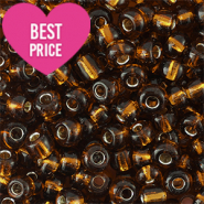 Rocailles 8/0 (3mm) Silverlined cognac brown