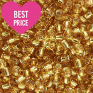 Rocailles 12/0 (2mm) Silverlined light yellow gold