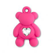 Statement hangers bear with heart Fuchsia