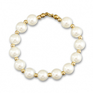 Statement hangers pearl chain White-gold