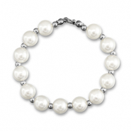 Statement hangers pearl chain White-silver