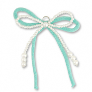 Statement hangers double bow White-mint green